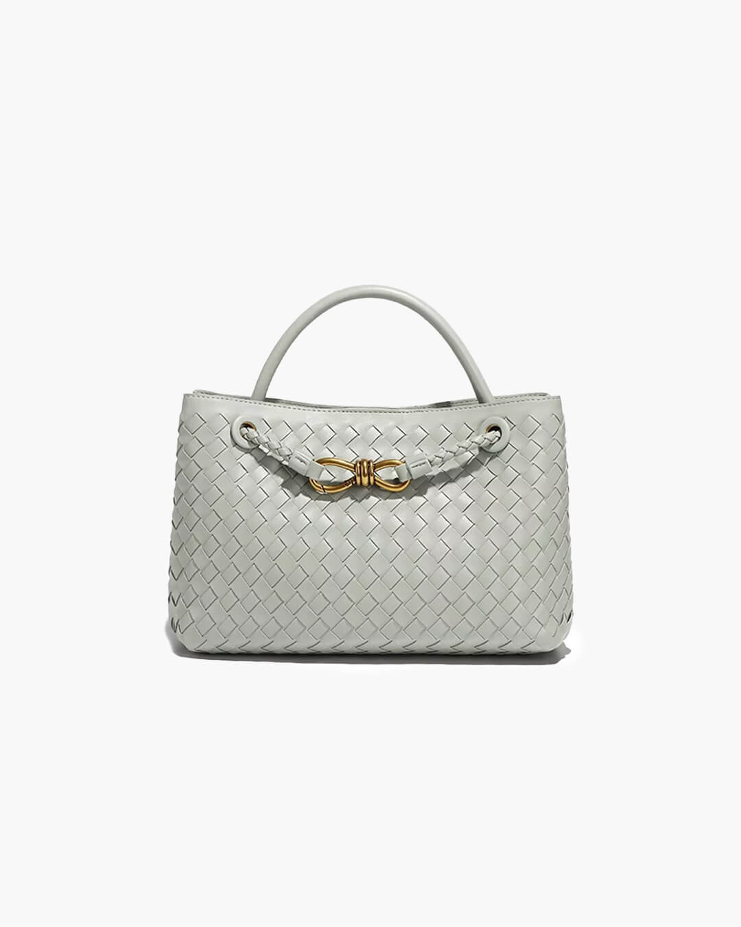 Lucia Small Woven Vegan Leather Bag with Gold-Tone Hardware