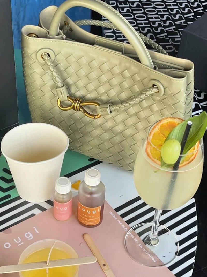 Lucia Woven Vegan Leather Structured Handbag in Two Sizes