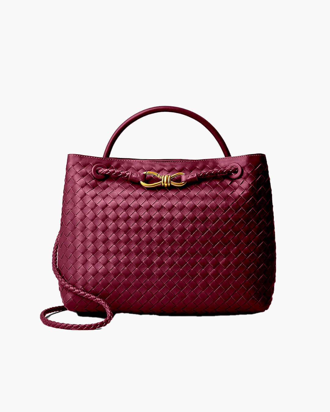 Lucia Woven Vegan Leather Structured Handbag in Two Sizes