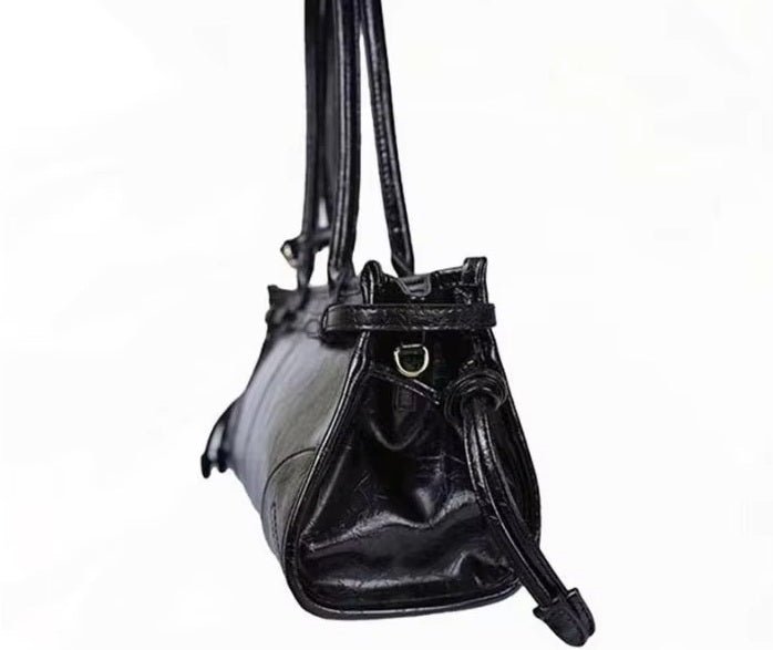 Luna PU Leather Shoulder Bag with Belt Buckle Detail