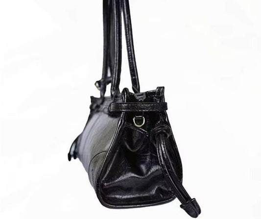 Luna PU Leather Shoulder Bag with Belt Buckle Detail