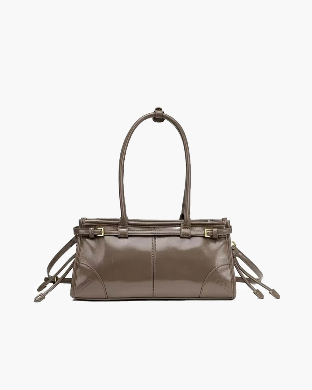 Luna PU Leather Shoulder Bag with Belt Buckle Detail
