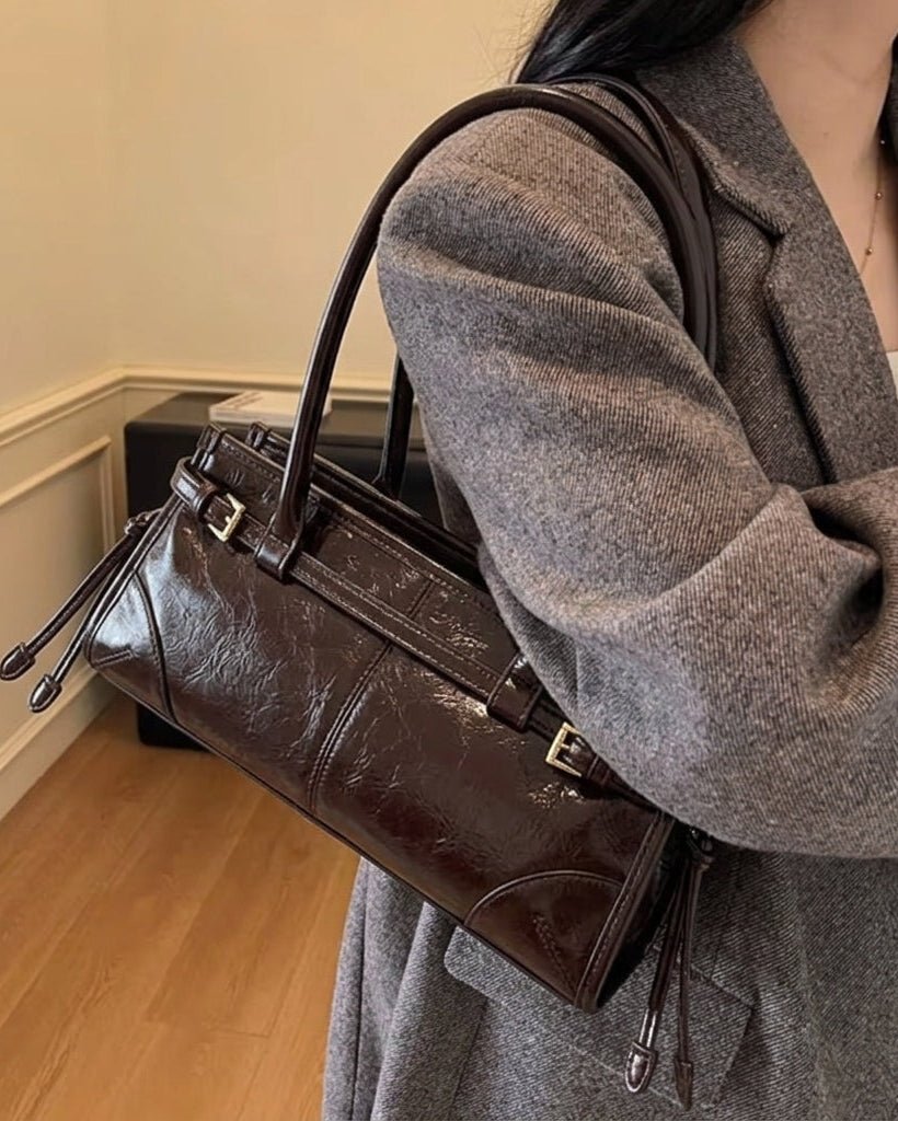Luna PU Leather Shoulder Bag with Belt Buckle Detail – view 10