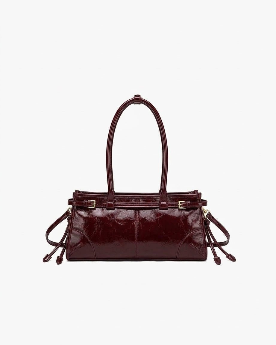 Luna PU Leather Shoulder Bag with Belt Buckle Detail
