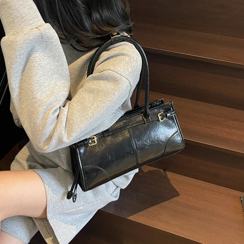 Luna PU Leather Shoulder Bag with Belt Buckle Detail – view 5