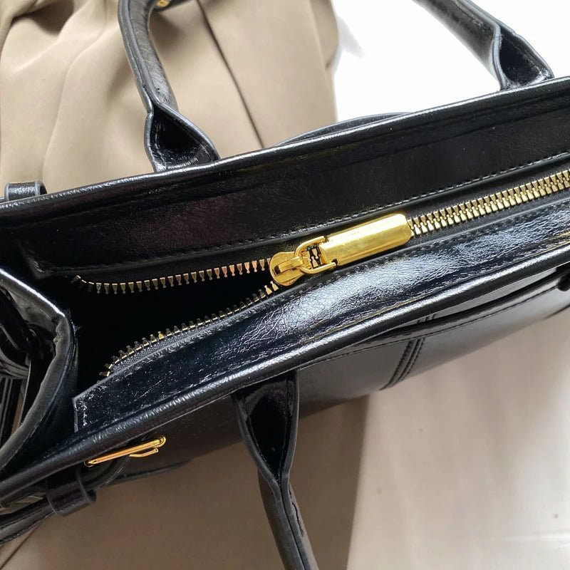 Luna PU Leather Shoulder Bag with Belt Buckle Detail – view 6