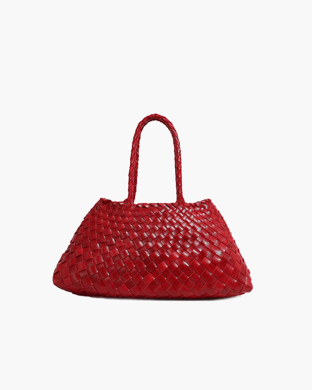 Marissa Medium Woven Vegan Leather Crescent Shoulder Bag