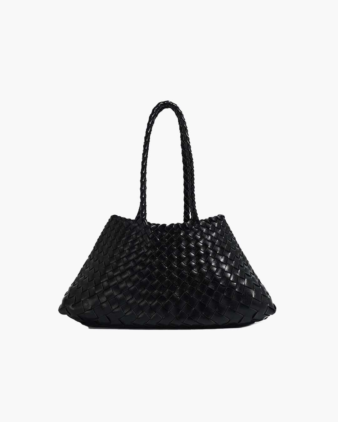 Marissa Medium Woven Vegan Leather Crescent Shoulder Bag