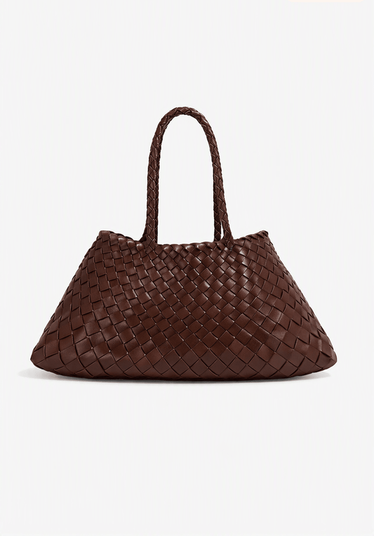 Marissa Medium Woven Vegan Leather Crescent Shoulder Bag