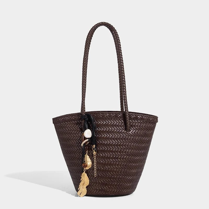 Meryl Woven Bucket Bag with Removable Pouch and Adjustable Strap – view 6