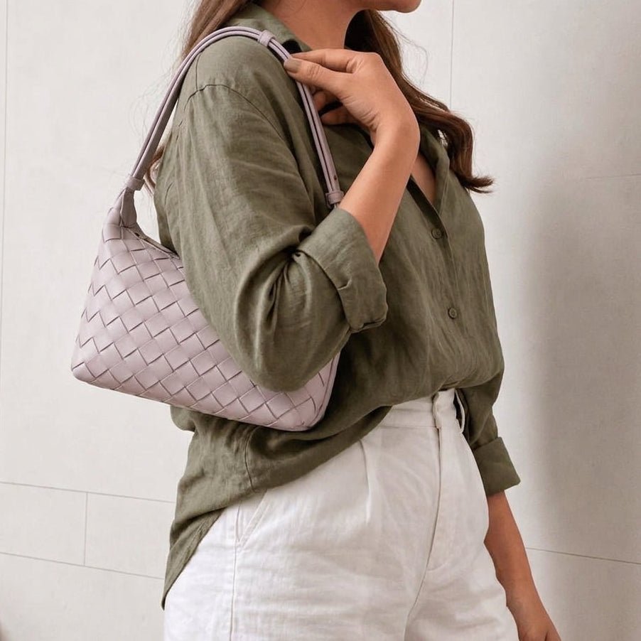 Mica Mini Woven Vegan Leather Bag with Adjustable Handle – view 14