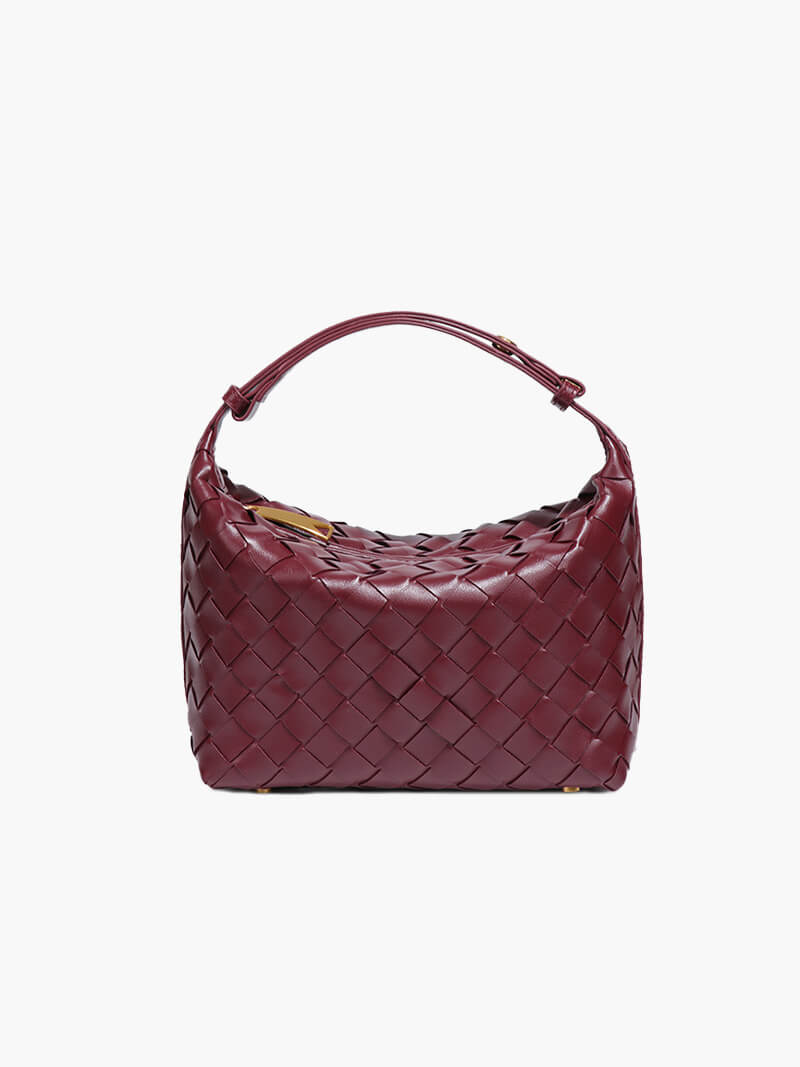 Mica Mini Woven Vegan Leather Bag with Adjustable Handle