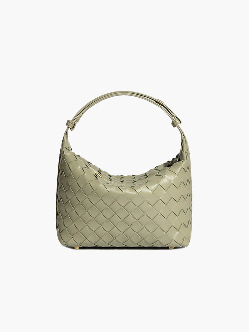 Mica Mini Woven Vegan Leather Bag with Adjustable Handle