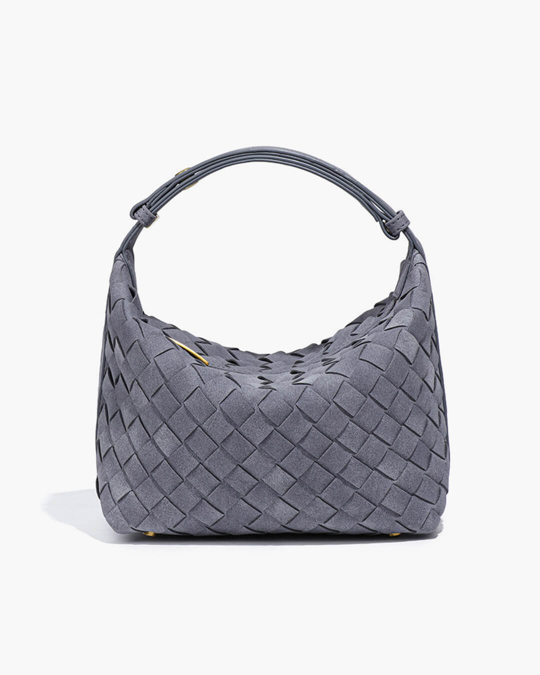 Mica Woven Vegan Suede Shoulder Bag with Single Strap