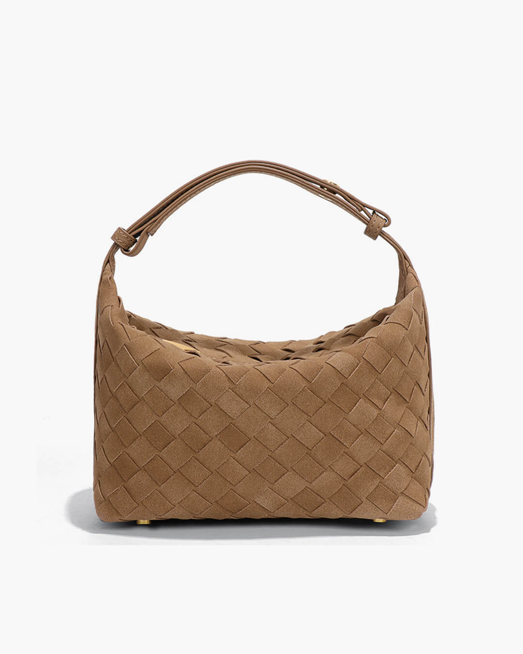 Mica Woven Vegan Suede Shoulder Bag with Single Strap
