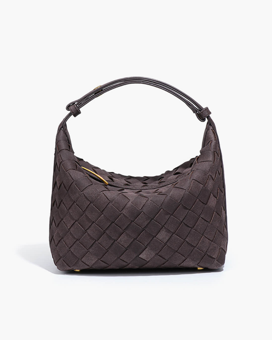 Mica Woven Vegan Suede Shoulder Bag with Single Strap