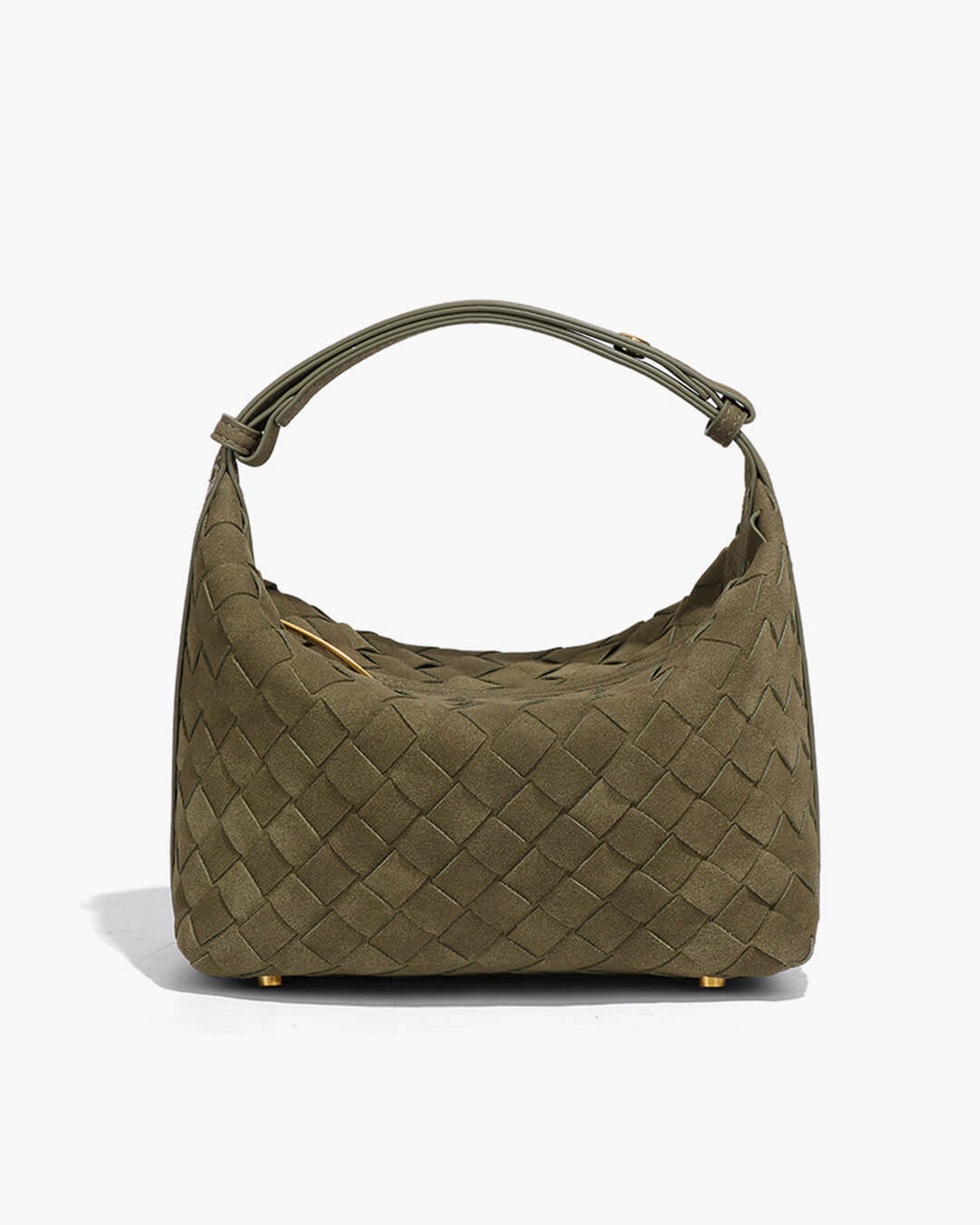 Mica Woven Vegan Suede Shoulder Bag with Single Strap