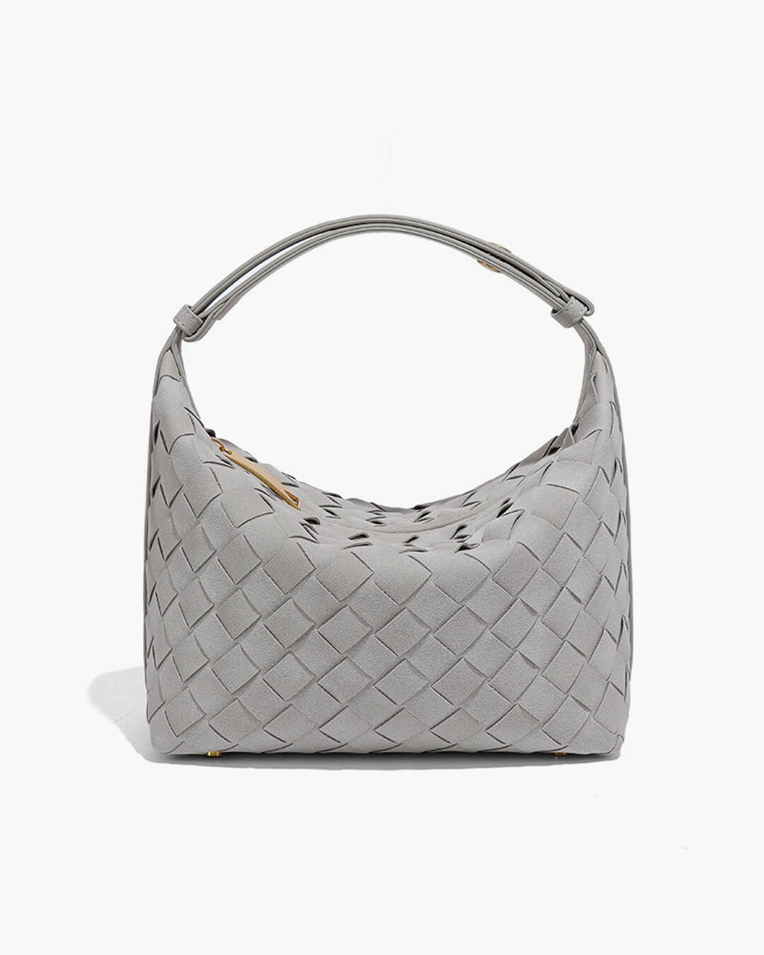 Mica Woven Vegan Suede Shoulder Bag with Single Strap
