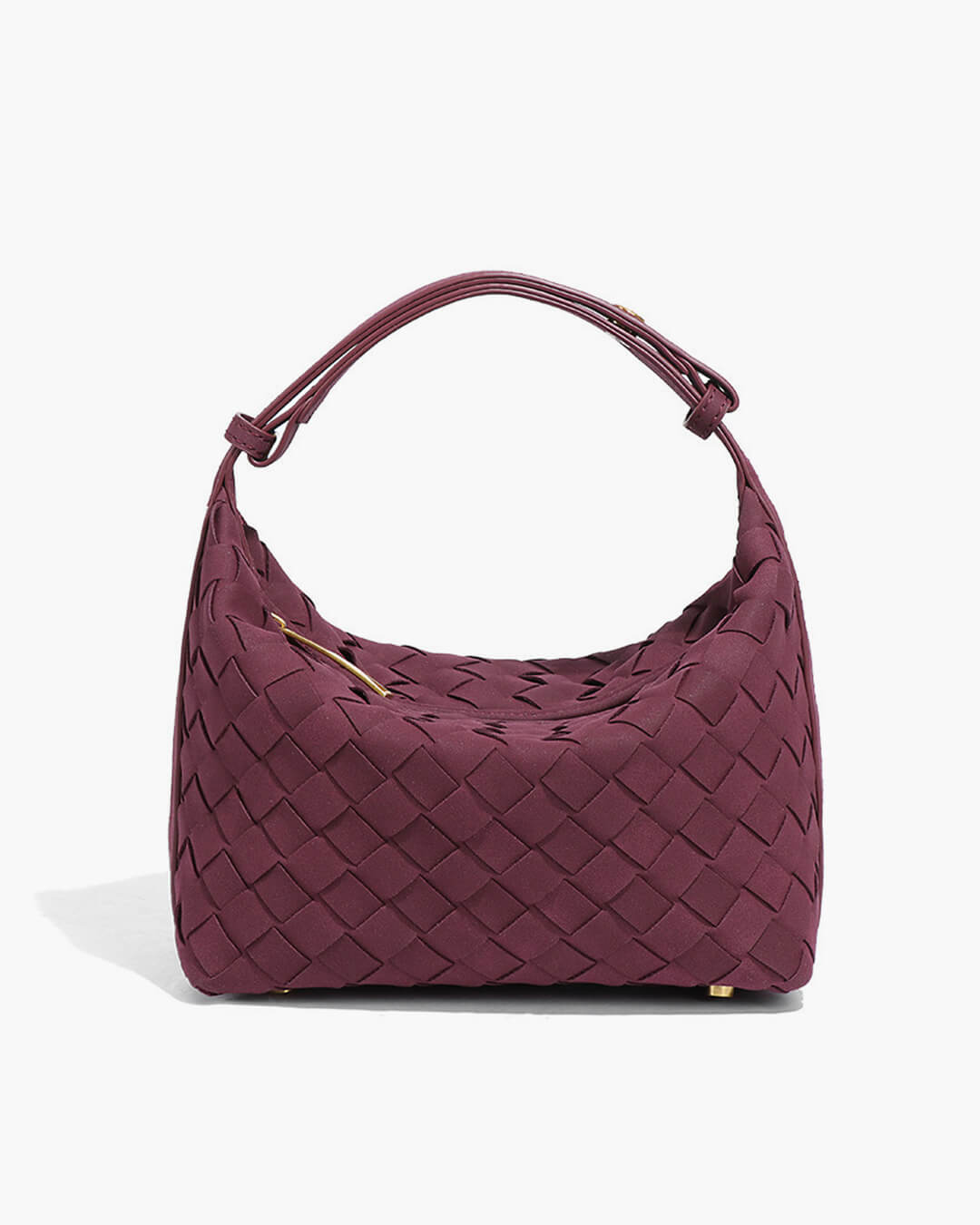 Mica Woven Vegan Suede Shoulder Bag with Single Strap