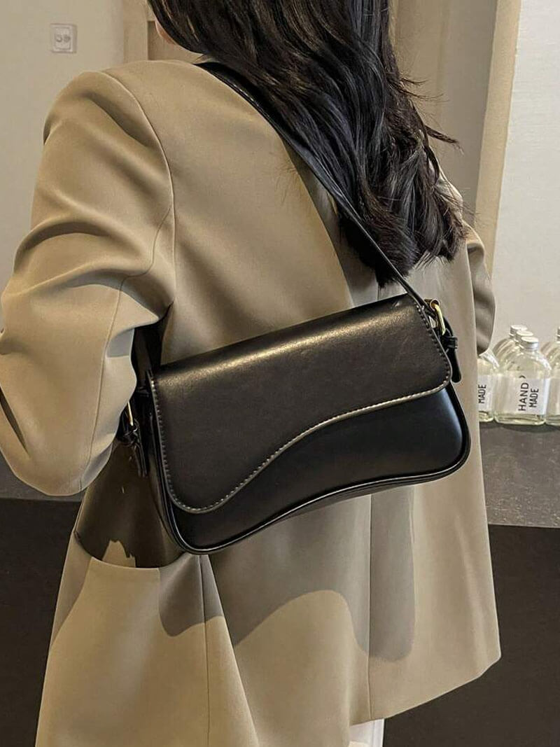 Mila Vegan Leather Saddle Bag with Adjustable Crossbody Strap