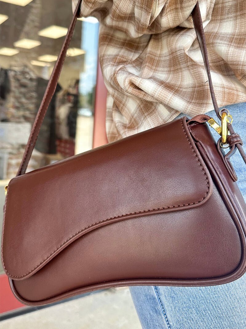 Mila Vegan Leather Saddle Bag with Adjustable Crossbody Strap