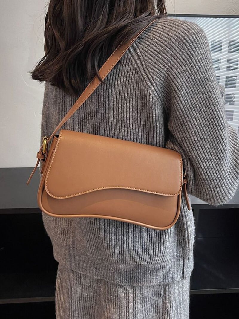 Mila Vegan Leather Saddle Bag with Adjustable Crossbody Strap – view 5