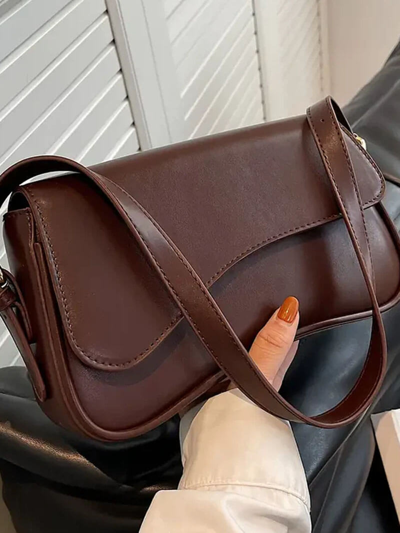Mila Vegan Leather Saddle Bag with Adjustable Crossbody Strap
