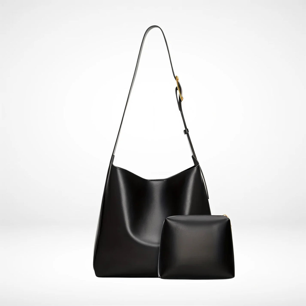 Nina Vintage-Inspired Vegan Leather Shoulder Bag with Adjustable Strap – view 2