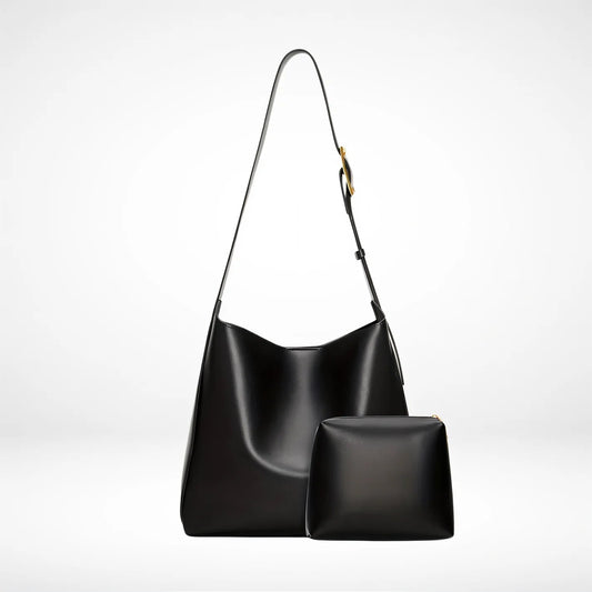 Nina Vintage-Inspired Vegan Leather Shoulder Bag with Adjustable Strap