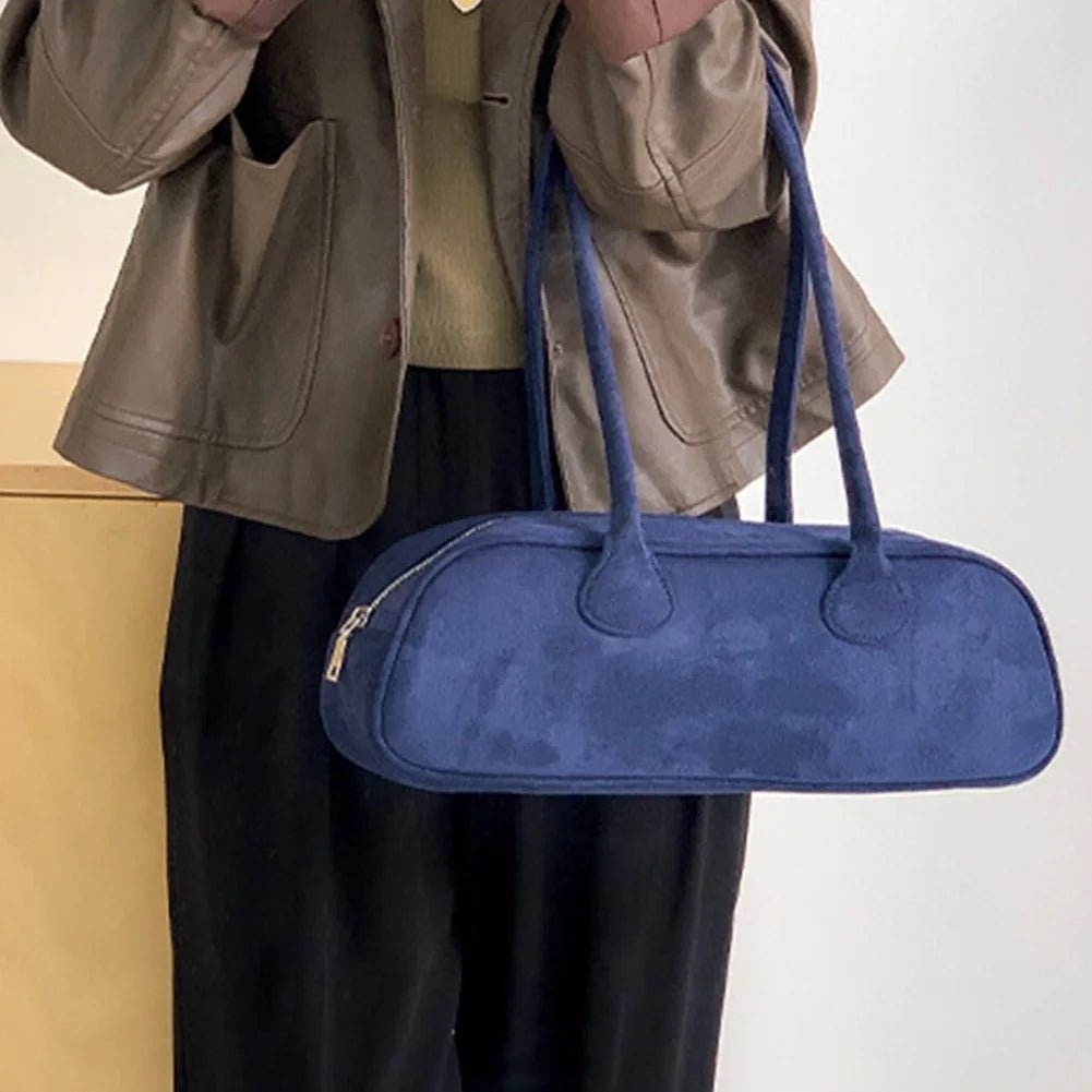 Pauleen Faux Suede Multi-Pocket Baguette Bag with Zip – view 6