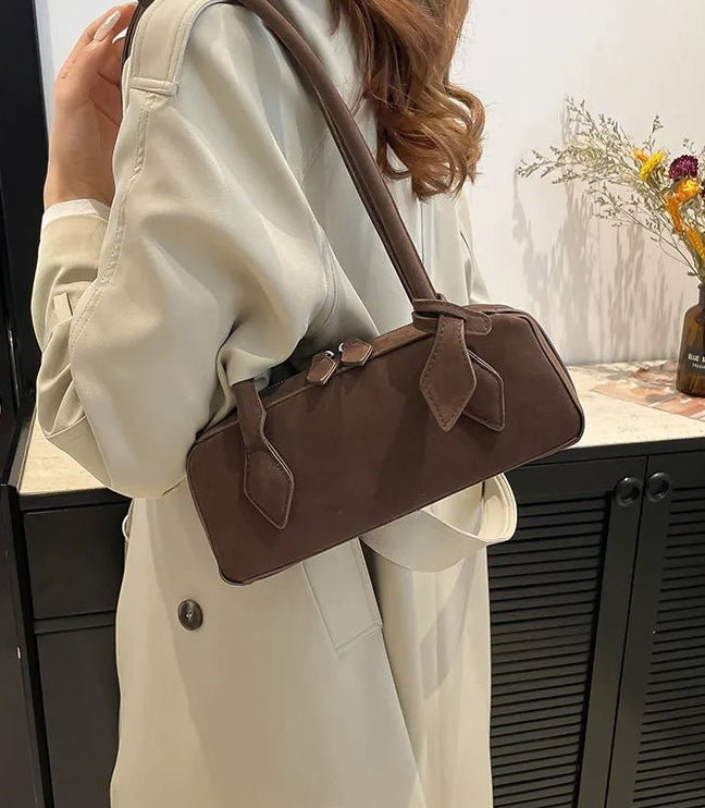 Rebecca Retro Faux Suede Underarm Bag for Shoulder or Crossbody – view 4