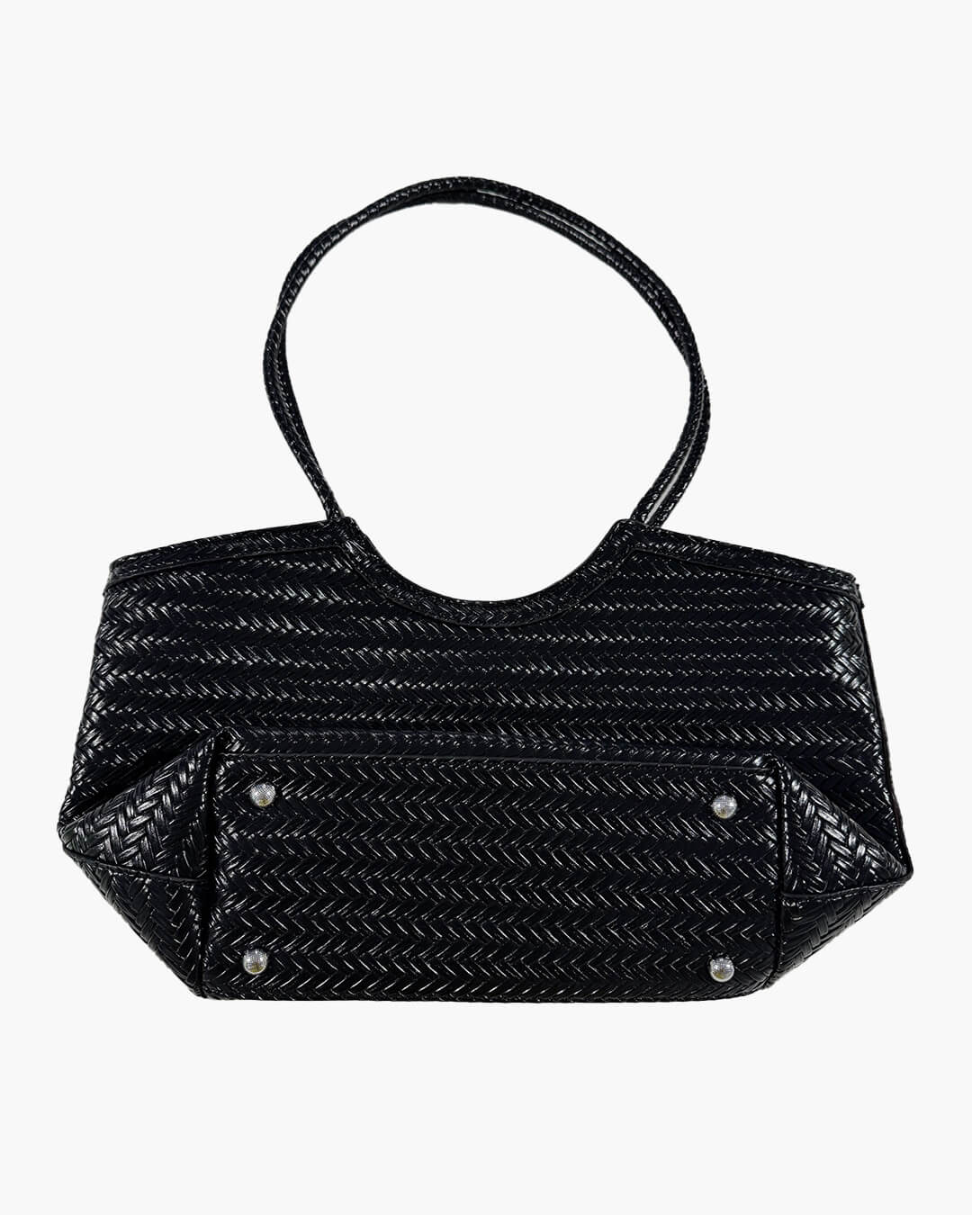 Rica Hand-Woven Faux Leather Shoulder Tote Bag – view 8