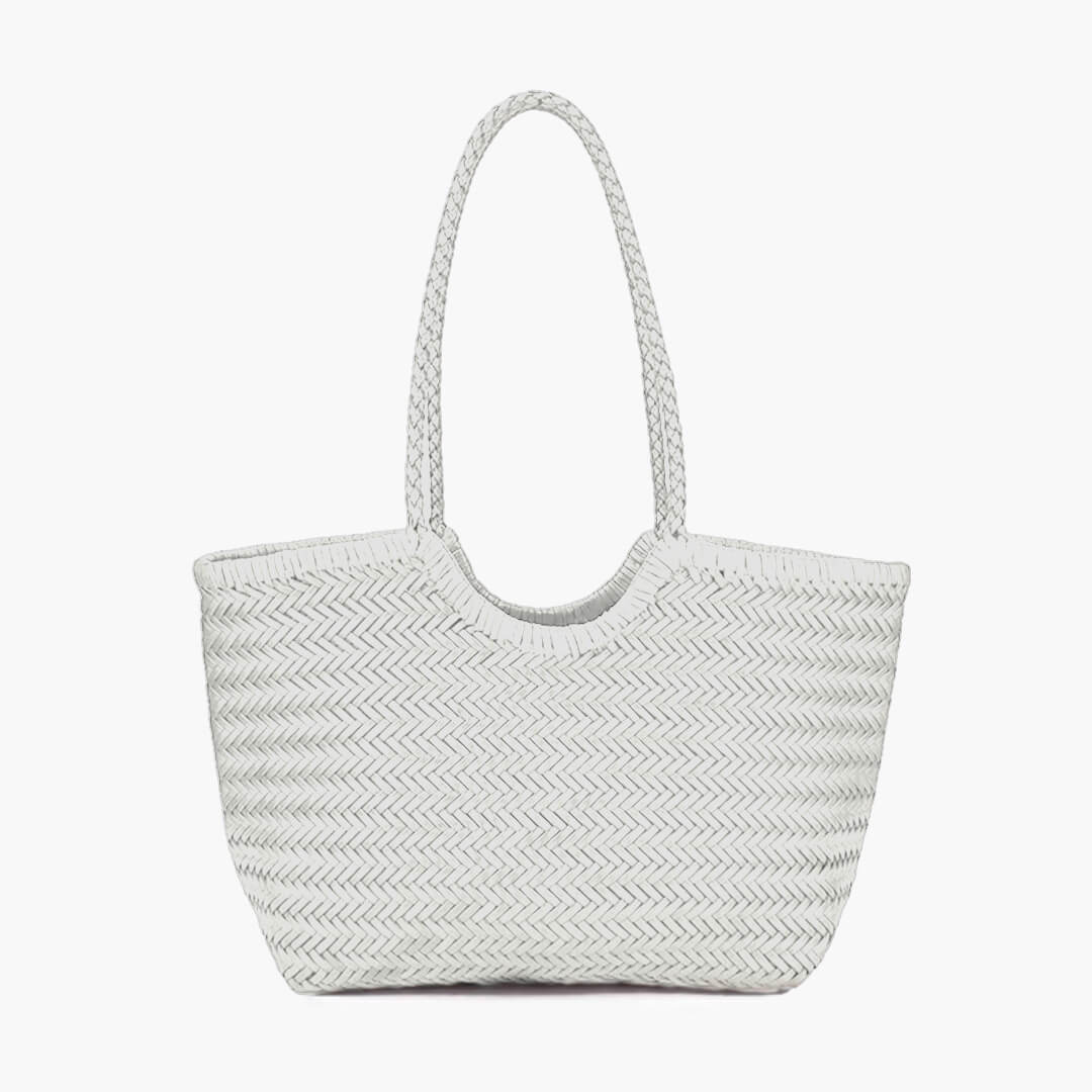 Rica Hand-Woven Faux Leather Shoulder Tote Bag