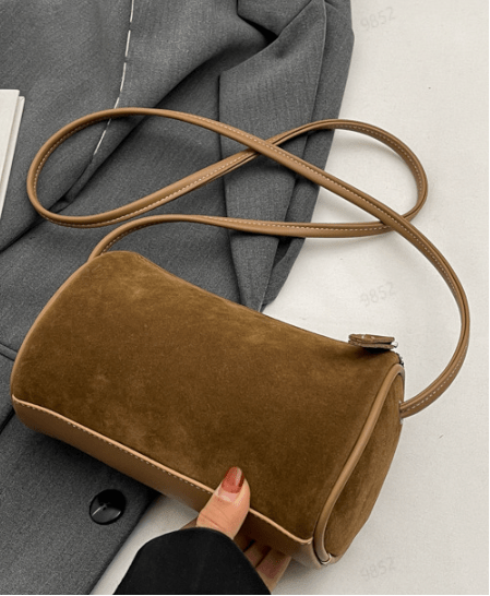 Ruby Faux Suede Western-Inspired Rounded Shoulder Bag