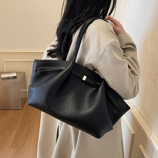 Sandy Structured PU Leather Underarm Shoulder Tote Bag