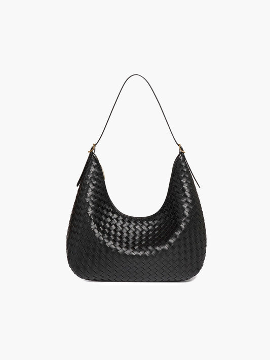 Scarlett Woven Vegan Leather Tote Bag with Dual Handles