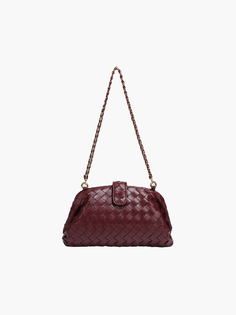 Tessa Woven Vegan Leather Clutch with Detachable Strap – view 3