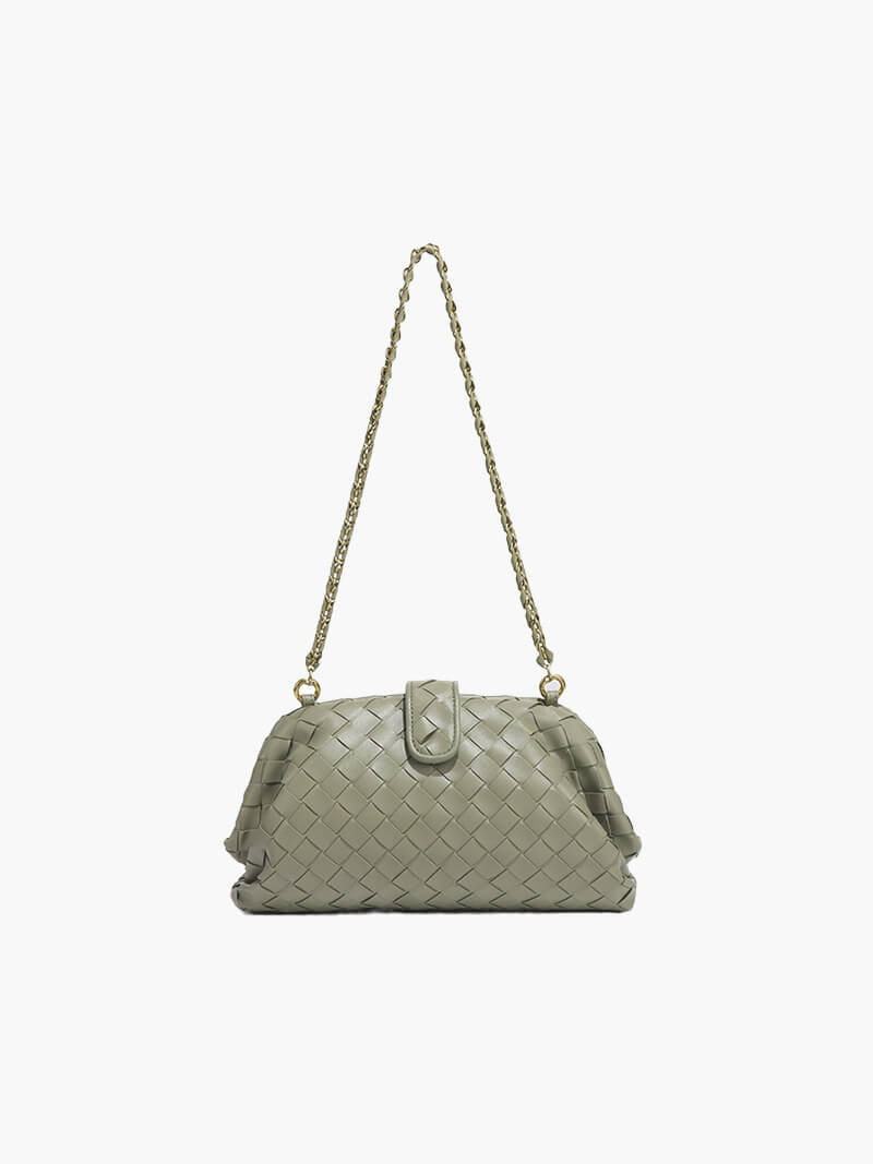 Tessa Woven Vegan Leather Clutch with Detachable Strap – view 6