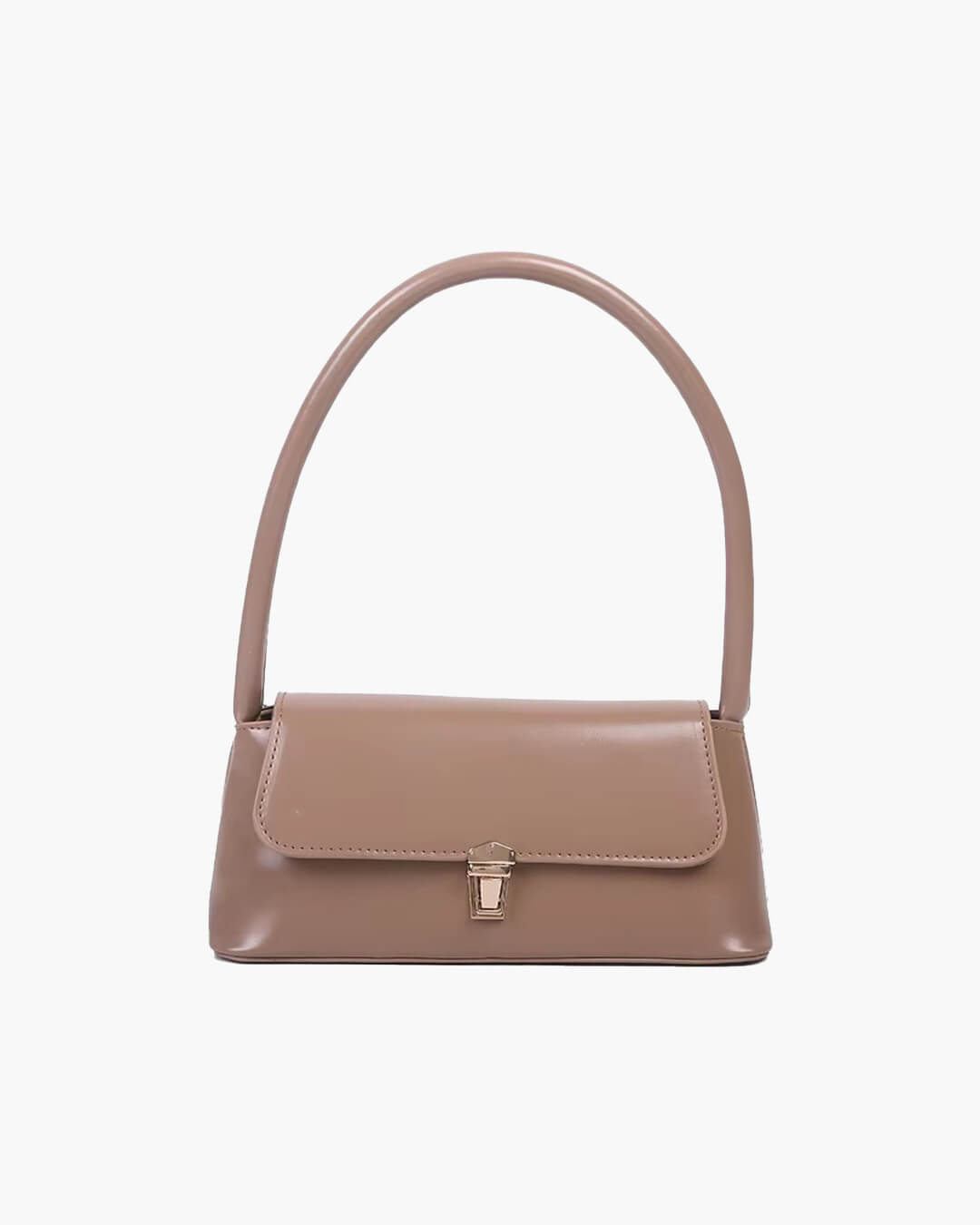 Tally Vegan Leather Satchel Shoulder Bag with Lock Detail – view 3