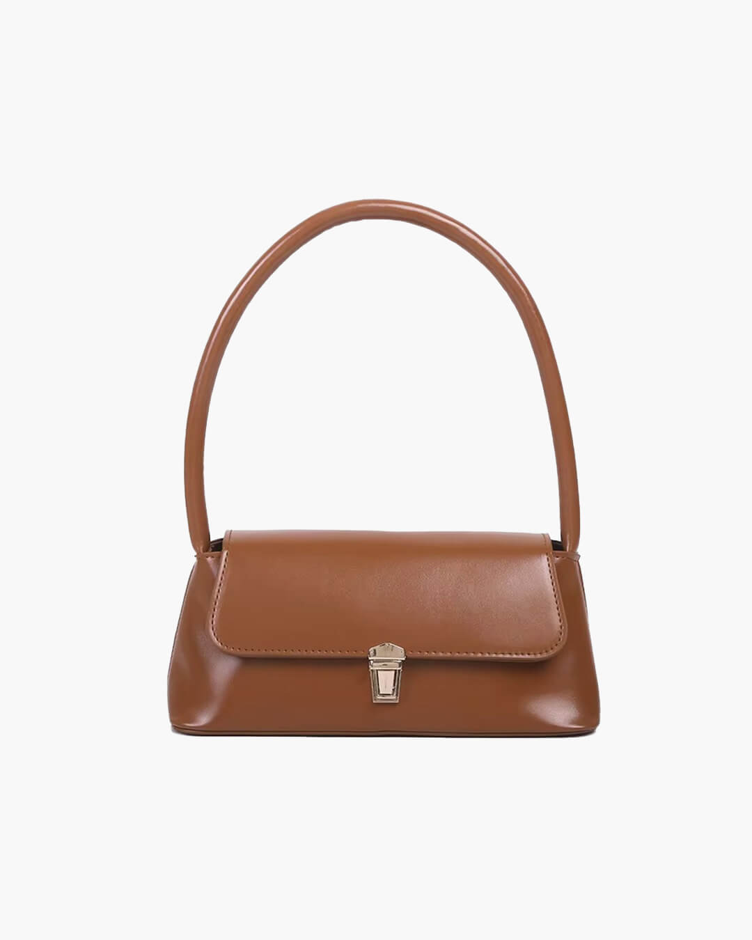 Tally Vegan Leather Satchel Shoulder Bag with Lock Detail – view 5