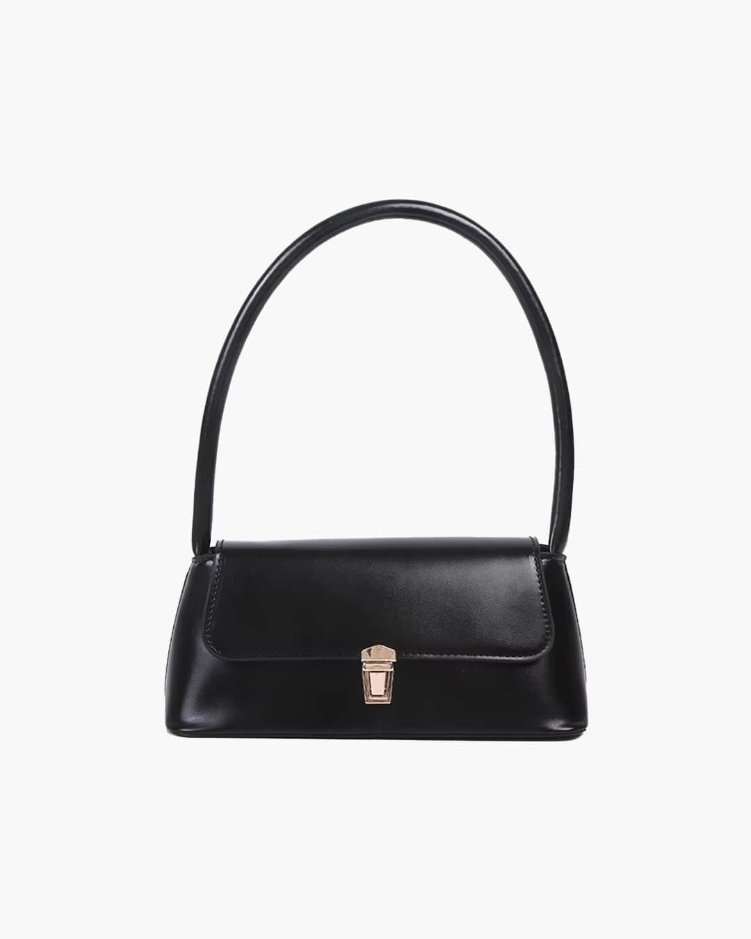 Tally Vegan Leather Satchel Shoulder Bag with Lock Detail – view 2