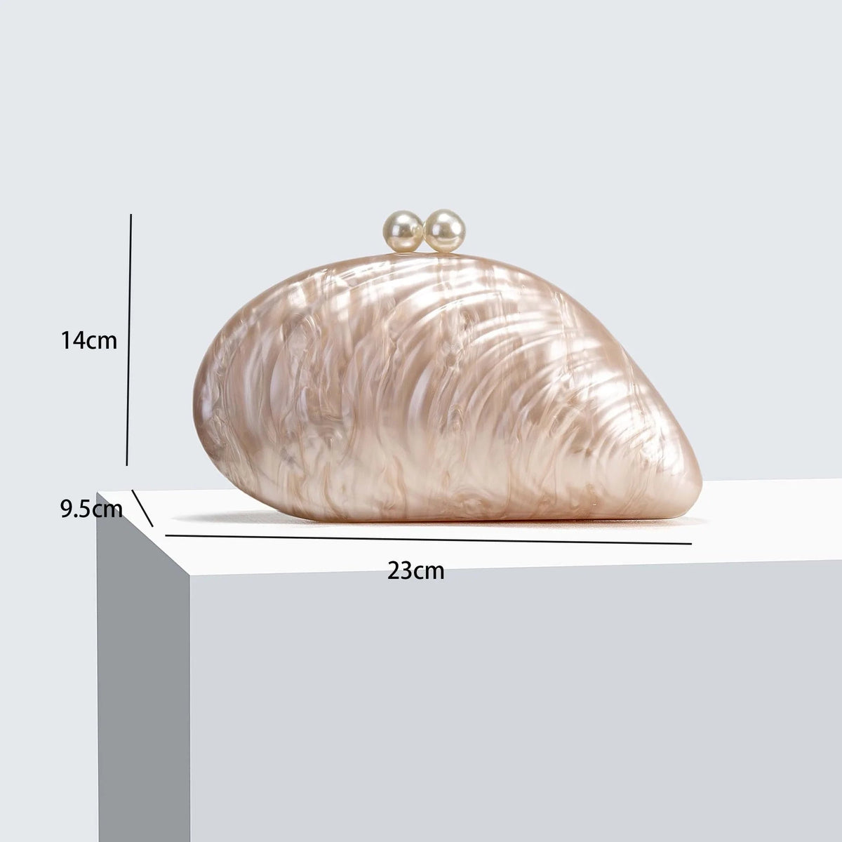 Valentina Shell-Shaped Acrylic Clutch with Detachable Chain – view 8