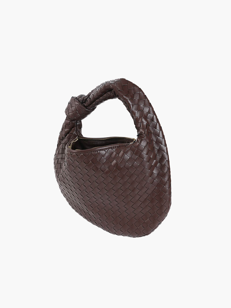 Hand-Woven Medium Shoulder Bag with Leather Accents – view 4