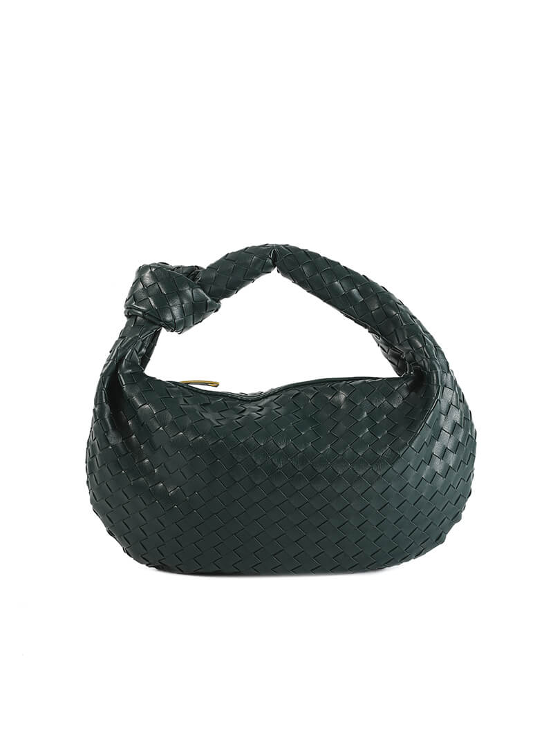 Hand-Woven Medium Shoulder Bag with Leather Accents