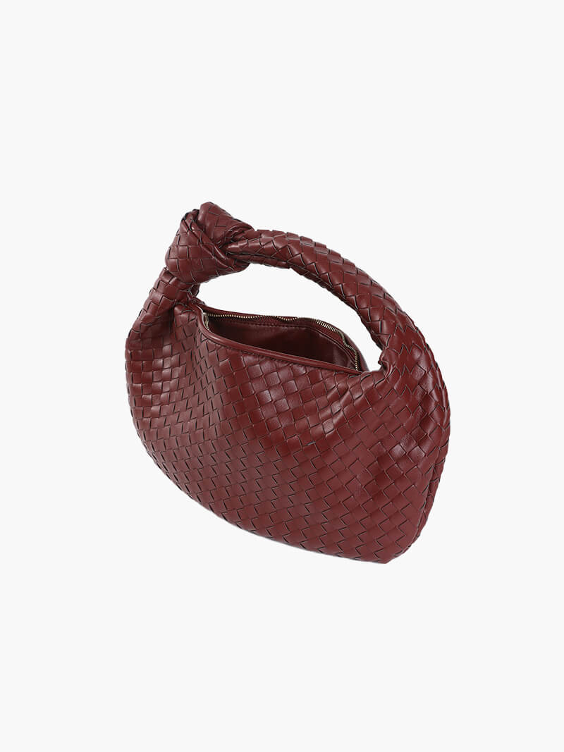 Hand-Woven Medium Shoulder Bag with Leather Accents