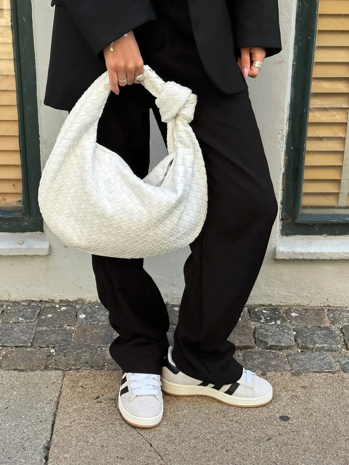 Hand-Woven Medium Shoulder Bag with Leather Accents – view 19
