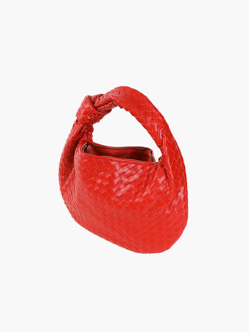 Hand-Woven Medium Shoulder Bag with Leather Accents – view 7