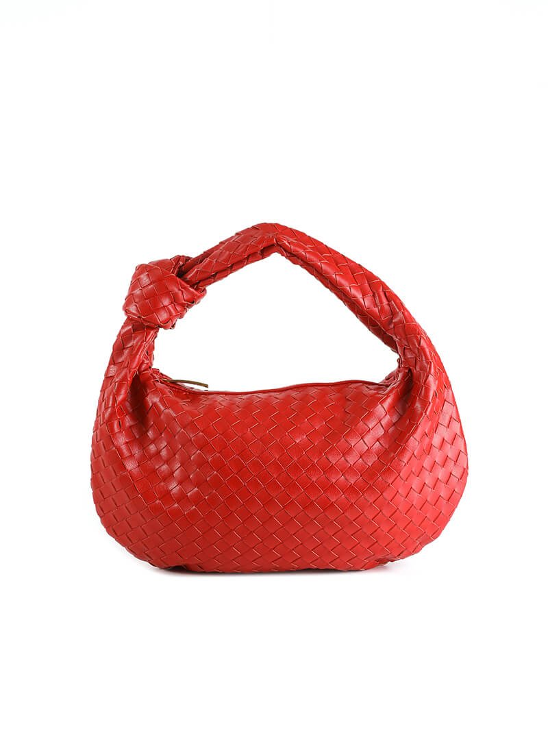Hand-Woven Medium Shoulder Bag with Leather Accents