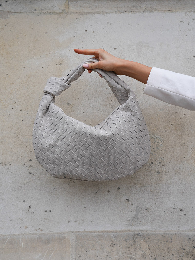 Hand-Woven Medium Shoulder Bag with Leather Accents – view 10