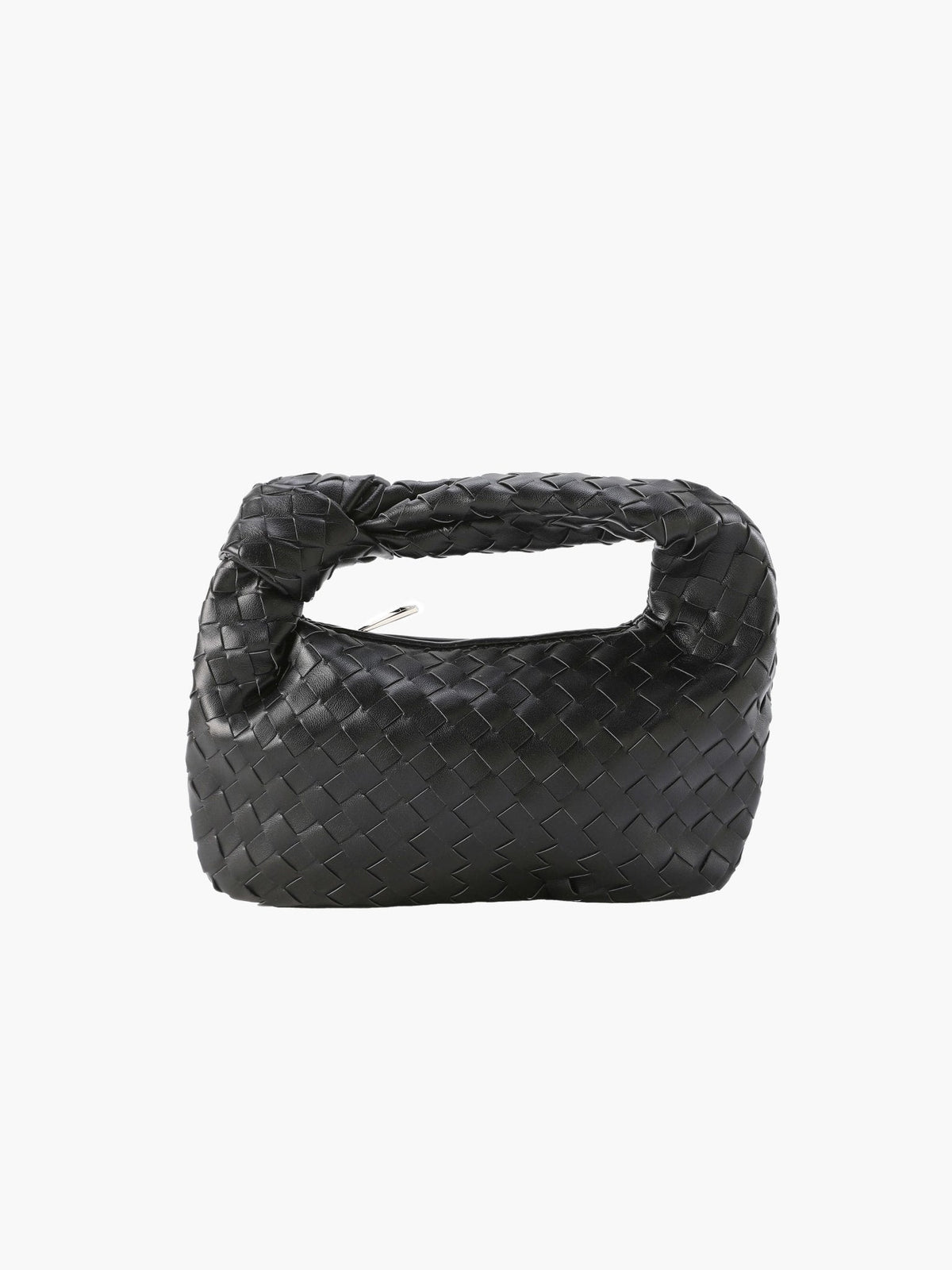 Woven Lattice Vegan Leather Mini Bag with Stainless Steel Hardware – view 10